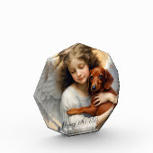 Memorial Dachshund met Angel Custom Fotoblokken (Links)