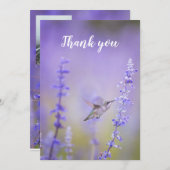 Memorial Dank je Hummingbird Lavender Kaart (Voorkant / Achterkant)