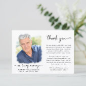Memorial Dank u 2 foto's in liefdevolle herinnerin Bedankkaart (Staand voorkant)