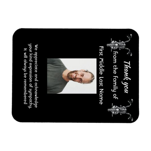 Memorial Dank u Foto Motorfiets Biker Magneet (Horizontaal)