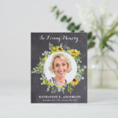 Memorial Dank u kaarten sympathie foto zonnebloeme (Staand voorkant)