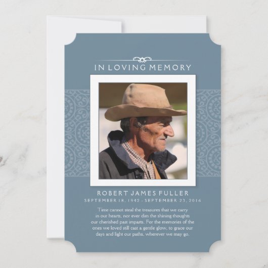 Memorial Dank u Koninklijke Blauwe Foto Kaart (Voorkant)