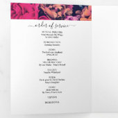 Memorial Dark Multiple Floral Funeral Drieluik Programma (Binnenzijde eerst)