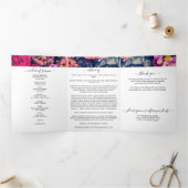 Memorial Dark Multiple Floral Funeral Drieluik Programma (Binnen)