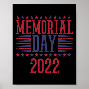 Memorial Day 2022 patriottische veteraan Mannen W Poster