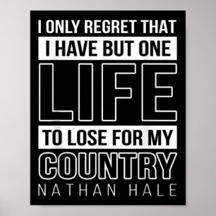 Memorial Day 4th of Juli Patriotic Quote One Life Poster