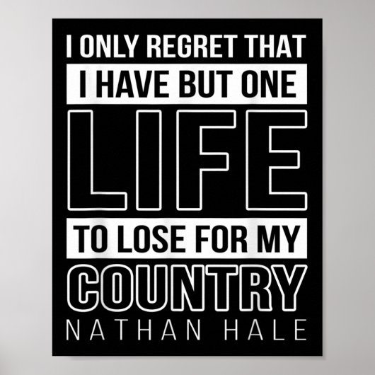 Memorial Day 4th of Juli Patriotic Quote One Life Poster (Voorkant)