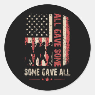 Memorial Day All Gave bezocht alle veteranen Ronde Sticker