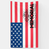 Memorial Day America Flag and Typography Spandoek (Verticaal)