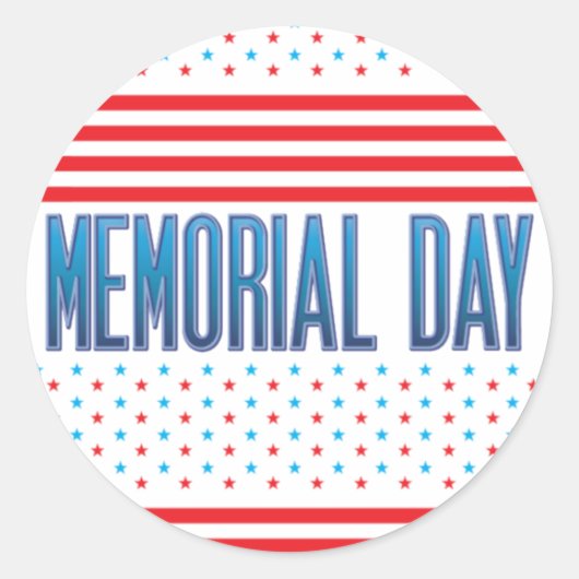Memorial Day American Flag Red Blue White Ronde Sticker (Voorkant)