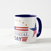 Memorial Day American Flag Stars Patriotic Combo Mok (Voorkant rechts)