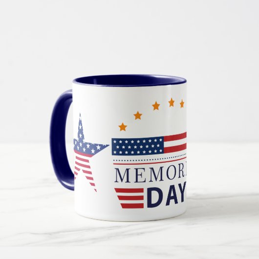 Memorial Day American Flag Stars Patriotic Combo Mok (Voorkant links)