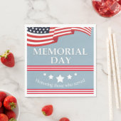 Memorial Day American Flag Typography Paper Servet (Insitu)