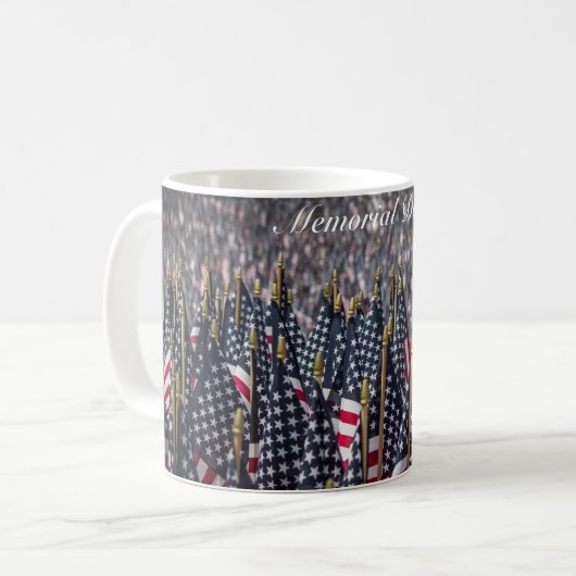 Memorial Day American Flags Koffiemok (Voorkant links)