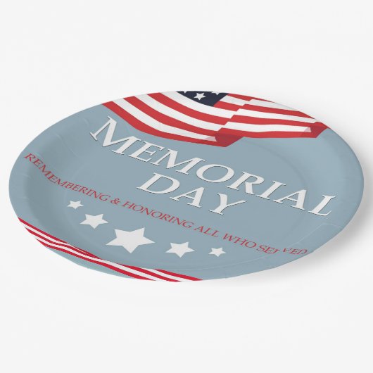 Memorial Day American Red White & Blue Flag Papieren Bordje (Gekanteld)