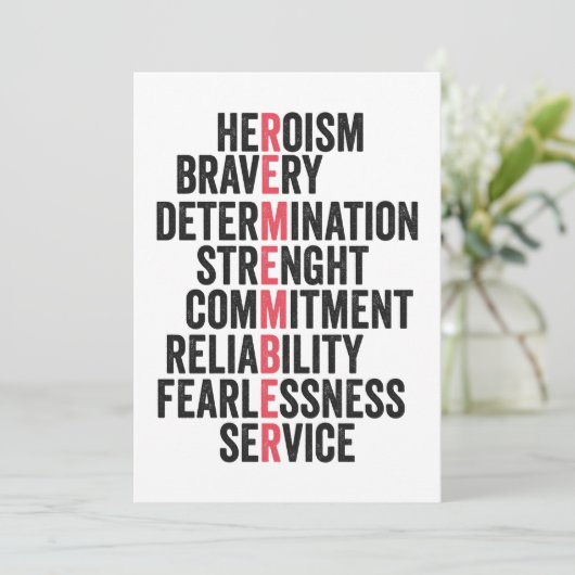 Memorial Day Amerikaanse patriottische veteraan he Bedankkaart (Staand voorkant)