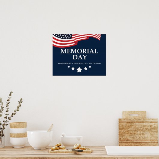 Memorial Day, Amerikaanse vlag Poster (Keuken)