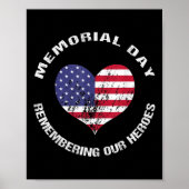 Memorial Day -  Amerikaanse vlag ter herinnering a Poster (Voorkant)