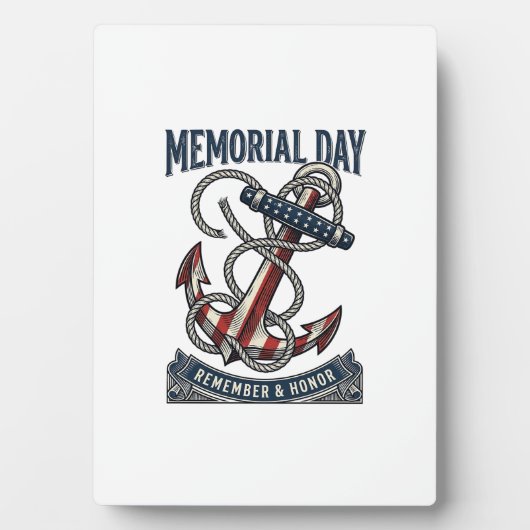 Memorial Day Anchor Remember Honor Vintage Shirt_1 Fotoplaat (voorkant)