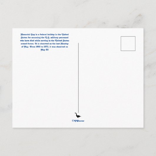 Memorial Day-ansichtkaart Briefkaart (Achterkant)