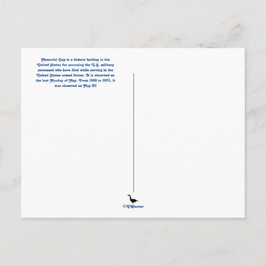 Memorial Day-ansichtkaart Briefkaart (Achterkant)