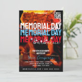 Memorial Day Barbecue Event Company Party Flyer Kaart (Staand voorkant)