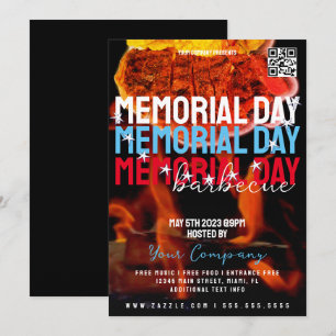 Memorial Day Barbecue Event Company Party Flyer Kaart