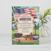 Memorial Day Barbecue Party Kaart (Staand voorkant)