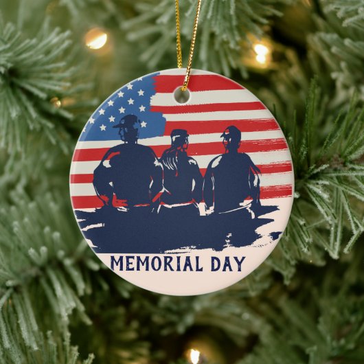 Memorial Day Barbecue Party Keramisch Ornament (Boom)