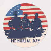 Memorial Day Barbecue Party Labels (Design 1)