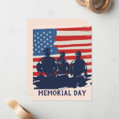 Memorial Day Barbecue Party Notitiekaartje (Voorkant / Achterkant in situ)