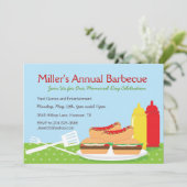 Memorial Day Barbecue Party - Uitnodigingen (Staand voorkant)