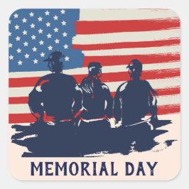 Memorial Day Barbecue Party Vierkante Sticker