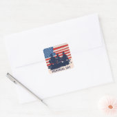 Memorial Day Barbecue Party Vierkante Sticker (Envelop)