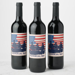 Memorial Day Barbecue Party Wijn Etiket
