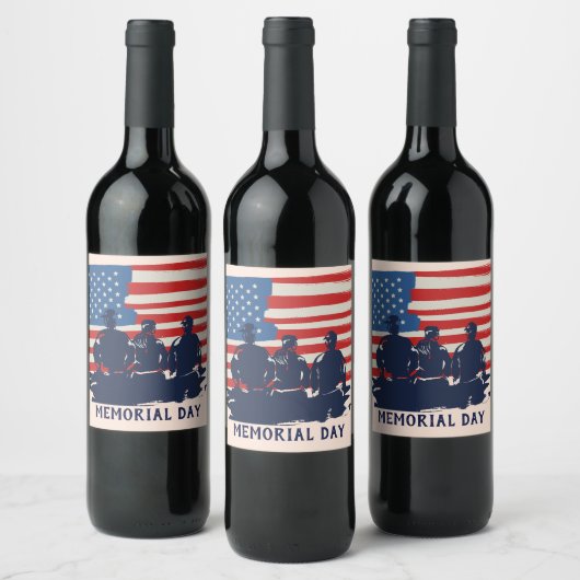 Memorial Day Barbecue Party Wijn Etiket (Flessen)