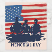 Memorial Day Barbecue Party Wijn Etiket (Enkel label)