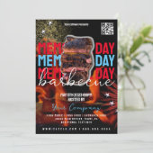 Memorial Day Barbecue Patriotic Party Flyer Kaart (Staand voorkant)