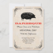 Memorial Day Barbeque BBQ Picnic Black  Pig. Kaart (Achterkant)