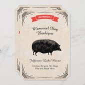 Memorial Day Barbeque BBQ Picnic Black  Pig. Kaart (Voorkant / Achterkant)