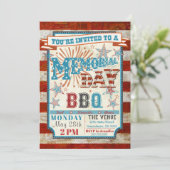 Memorial Day BBQ Cookout-uitnodigingen Kaart (Staand voorkant)