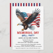 Memorial Day BBQ-feest | patriottische grill Kaart (Voorkant / Achterkant)