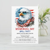 Memorial Day BBQ-feest | patriottische grill Kaart (Staand voorkant)