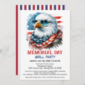 Memorial Day BBQ-feest | patriottische grill Kaart (Voorkant / Achterkant)