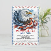 Memorial Day BBQ-feest | patriottische grill Kaart (Staand voorkant)