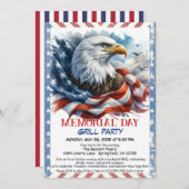 Memorial Day BBQ-feest | patriottische grill Kaart (Voorkant / Achterkant)