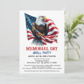 Memorial Day BBQ-feest | patriottische grill Kaart (Staand voorkant)