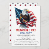 Memorial Day BBQ-feest | patriottische grill Kaart (Voorkant / Achterkant)