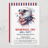 Memorial Day BBQ-feest | patriottische grill Kaart (Voorkant / Achterkant)