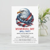 Memorial Day BBQ-feest | patriottische grill Kaart (Staand voorkant)